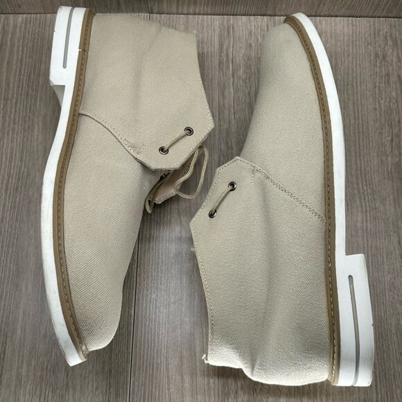 J.D. Fisk Boots Mens Size 10 Henri Desert Lace-Up Ankle Canvas Beige - Picture 9 of 12